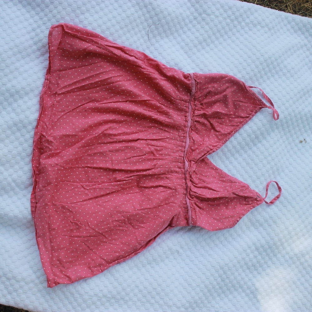 Pink and White Polka Dot Tank Top